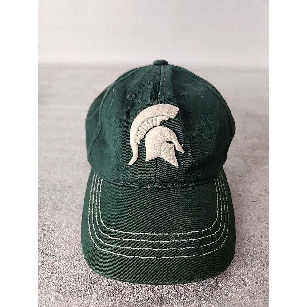 Michigan State Spartans Youth Hat Green Adjustable Baseball Cap Spartan Helmet